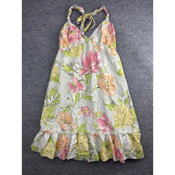 Tommy Bahama Halter Dress Womens Small Ruffle Hem Summer Boho - Picture 1 of 8